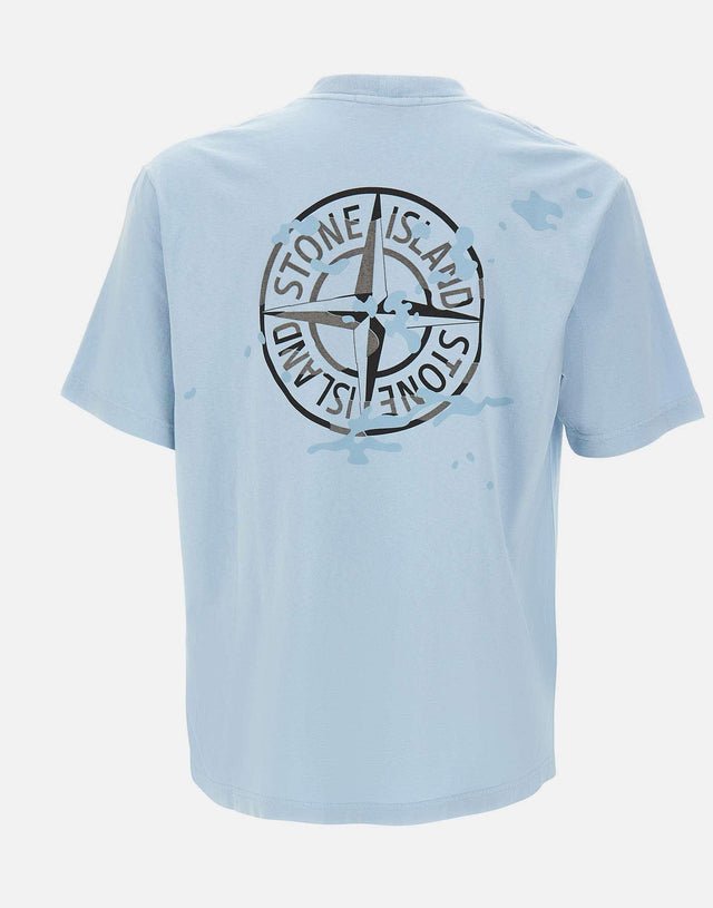 STONE ISLAND - T-shirt en jersey de coton biologique Bleu pastel - Lothaire