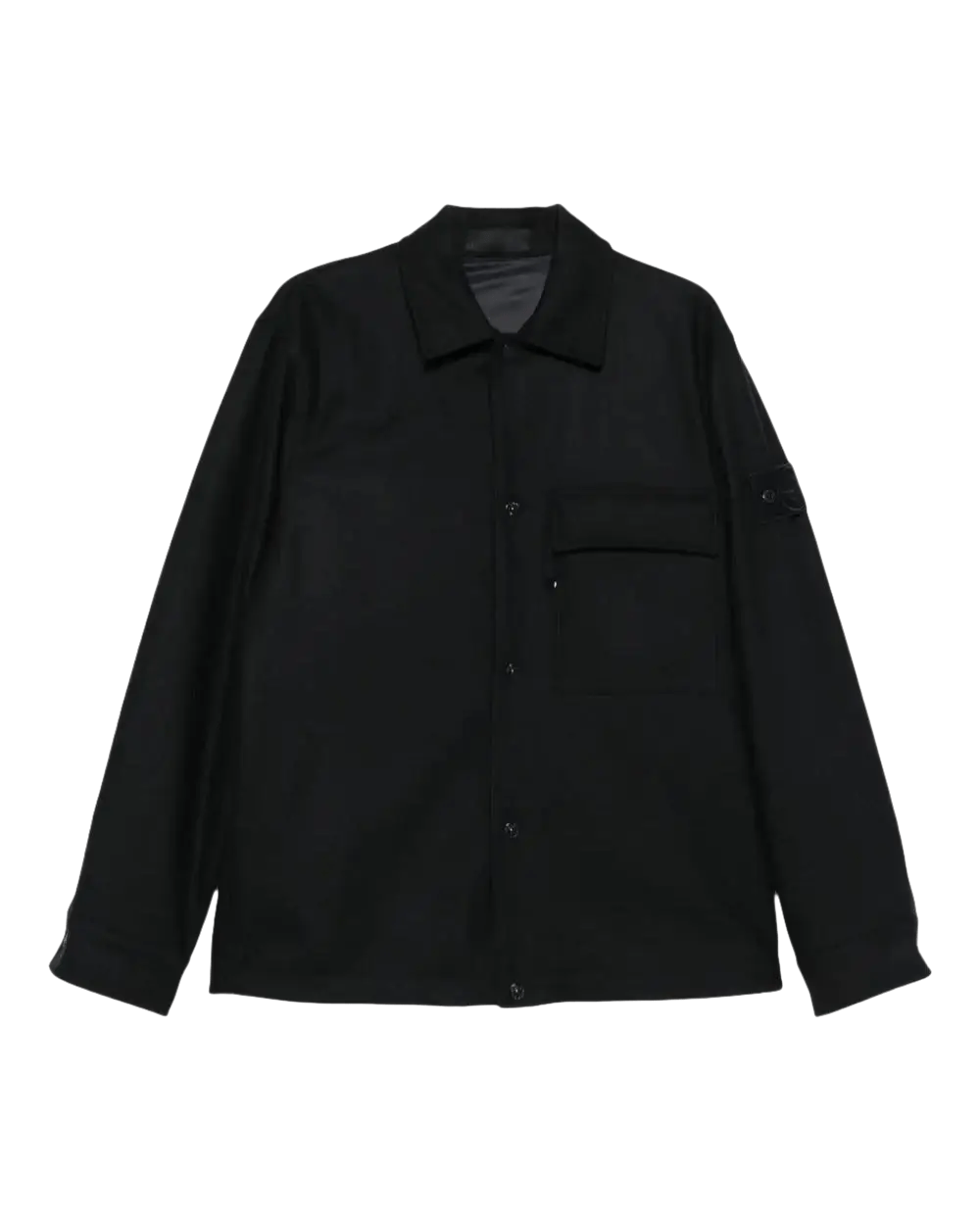STONE ISLAND - T-shirt en Laine à Poche Poitrine Bleu Foncé - Lothaire