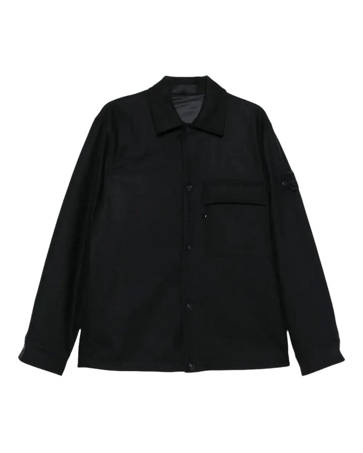 STONE ISLAND - T-shirt en Laine à Poche Poitrine Bleu Foncé - Lothaire
