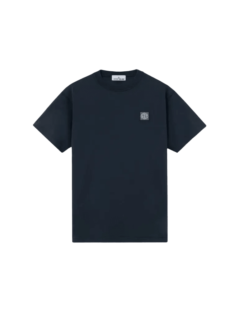 STONE ISLAND - T-shirt Slim en Coton Bio Effet Fissato Bleu Marine - Lothaire