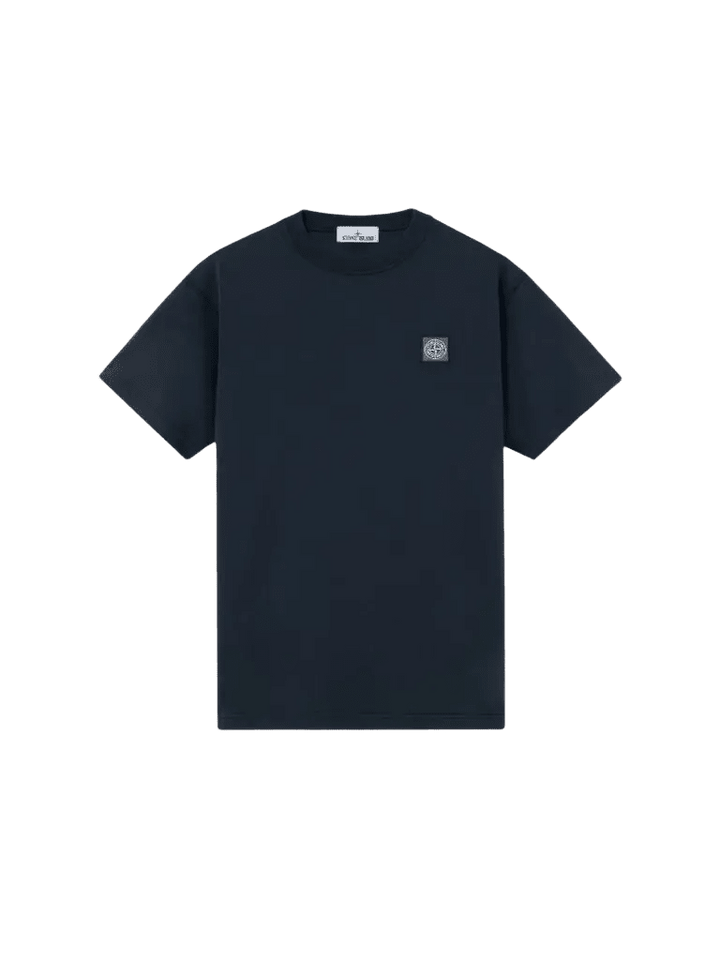 STONE ISLAND - T-shirt Slim en Coton Bio Effet Fissato Bleu Marine - Lothaire