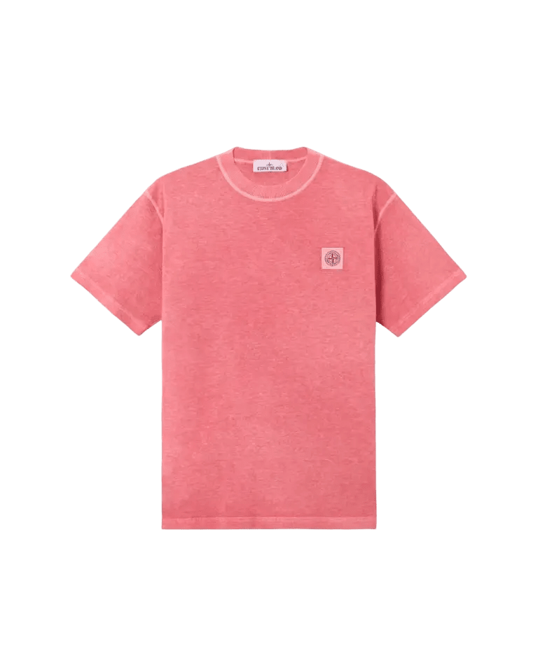 STONE ISLAND - T-shirt Slim Fit en Coton Biologique Rouge Géranium - Lothaire