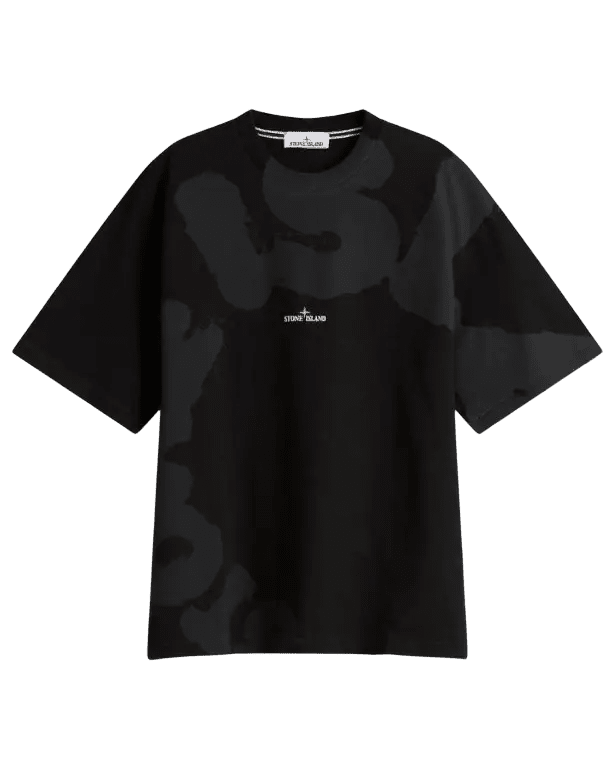 STONE ISLAND - T-shirt Whirlwind Type en Coton Noir - Lothaire