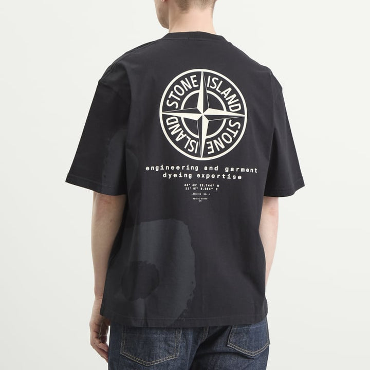 STONE ISLAND - T-shirt Whirlwind Type en Coton Noir - Lothaire