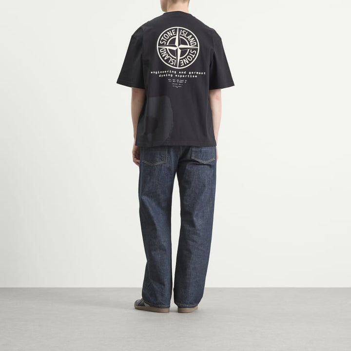 STONE ISLAND - T-shirt Whirlwind Type en Coton Noir - Lothaire