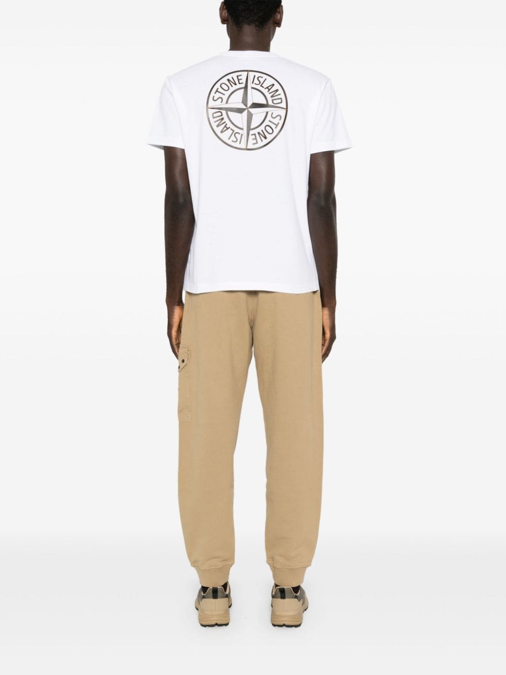 Stone Island - T Shirt white à logo - Lothaire