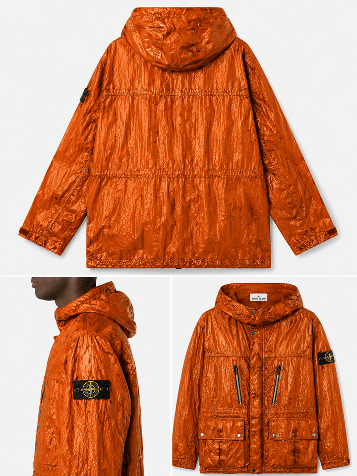 STONE ISLAND - Veste à Capuche Nylon Tela Orange Brûlé - Lothaire