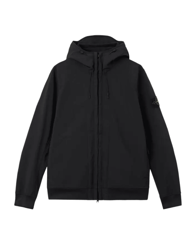 STONE ISLAND - Veste à capuche Soft Shell-R E.Dye® Technology Noir - Lothaire
