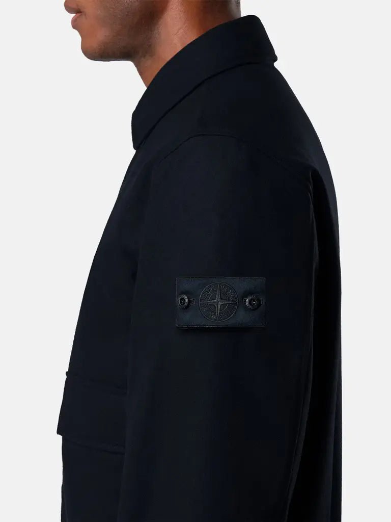 STONE ISLAND - Veste Coach Ghost Matelassée en Laine Bleu Marine - Lothaire