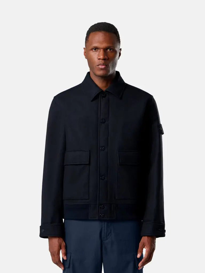 STONE ISLAND - Veste Coach Ghost Matelassée en Laine Bleu Marine - Lothaire