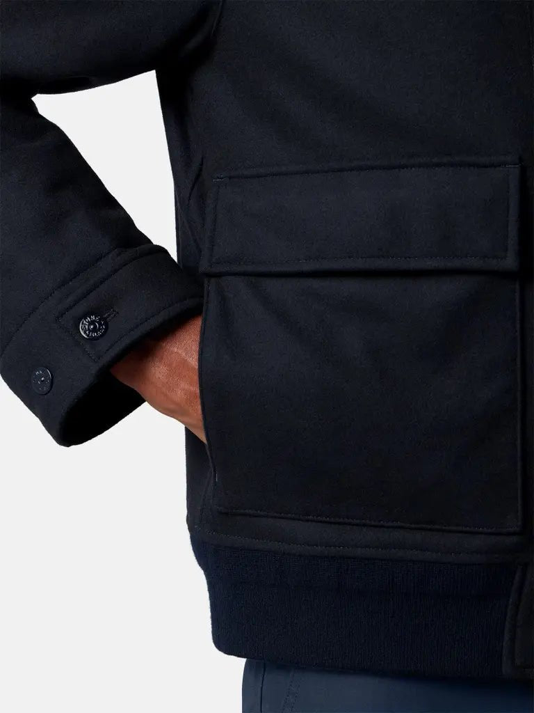 STONE ISLAND - Veste Coach Ghost Matelassée en Laine Bleu Marine - Lothaire