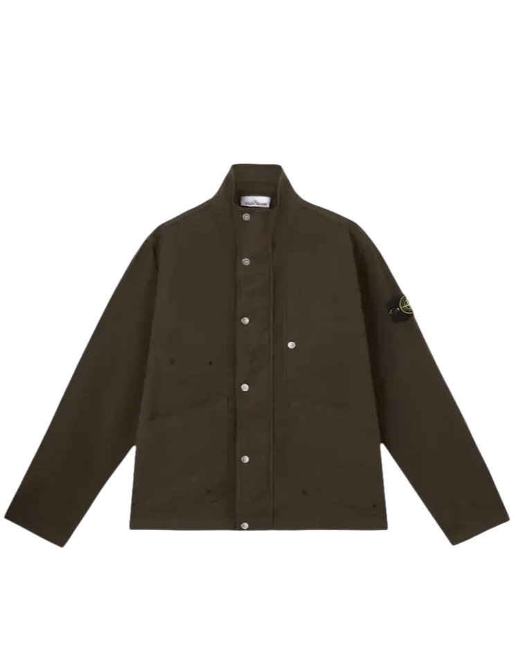 STONE ISLAND - Veste déperlante à glissière MIL - SPEC STRETCH RIPSTOP - TC vert - Lothaire