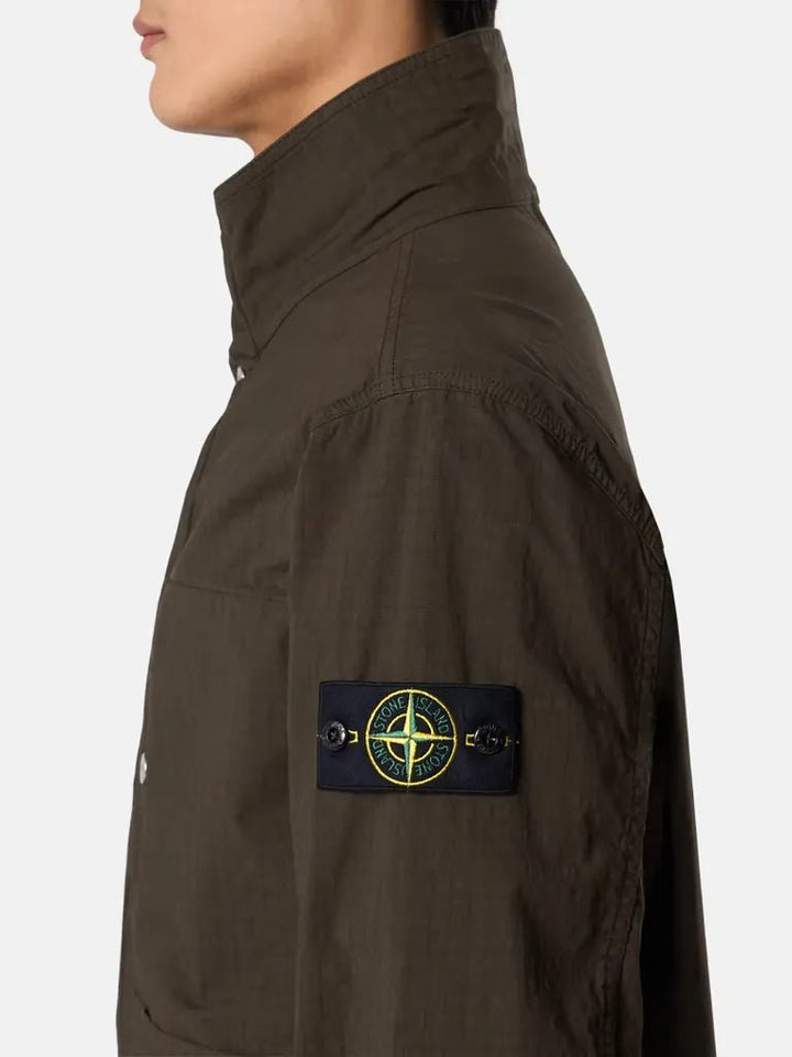 STONE ISLAND - Veste déperlante à glissière MIL - SPEC STRETCH RIPSTOP - TC vert - Lothaire