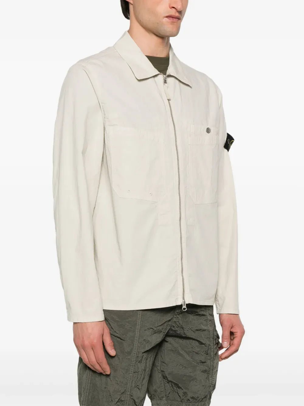 STONE ISLAND - Veste légère zippée beige - Lothaire