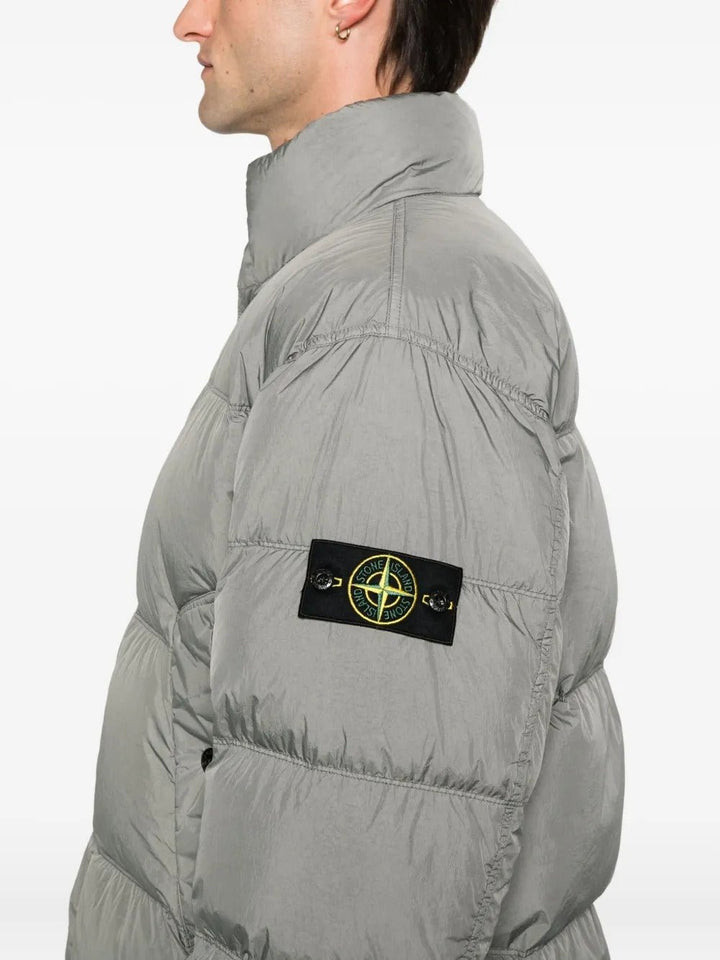 STONE ISLAND - Veste Matelassée à Col Montant Gris - Lothaire