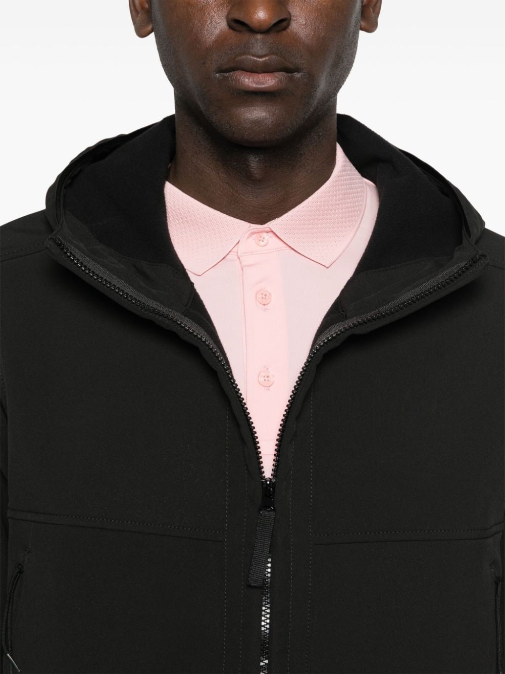 Stone Island veste zippée noir en soft shell à logo Compass - Lothaire