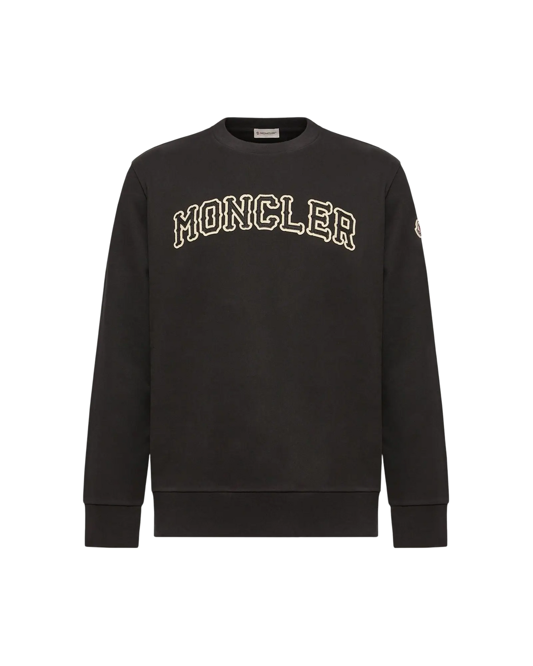 MONCLER – Sweat en coton avec logo Noir