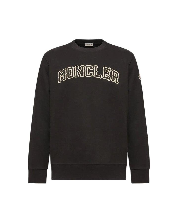 MONCLER – Sweat en coton avec logo Noir