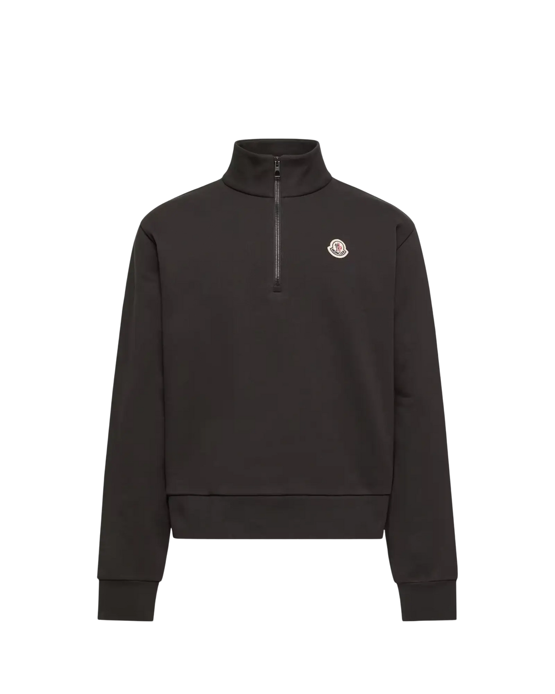 MONCLER - Sweat zippé en coton avec logo Noir