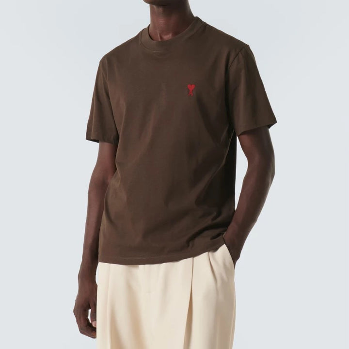 AMI PARIS – T-shirt Ami de Cœur Marron chocolat