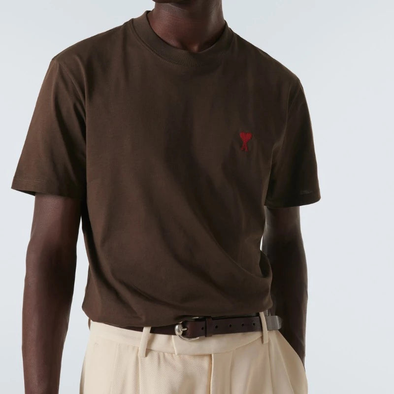 AMI PARIS – T-shirt Ami de Cœur Marron chocolat