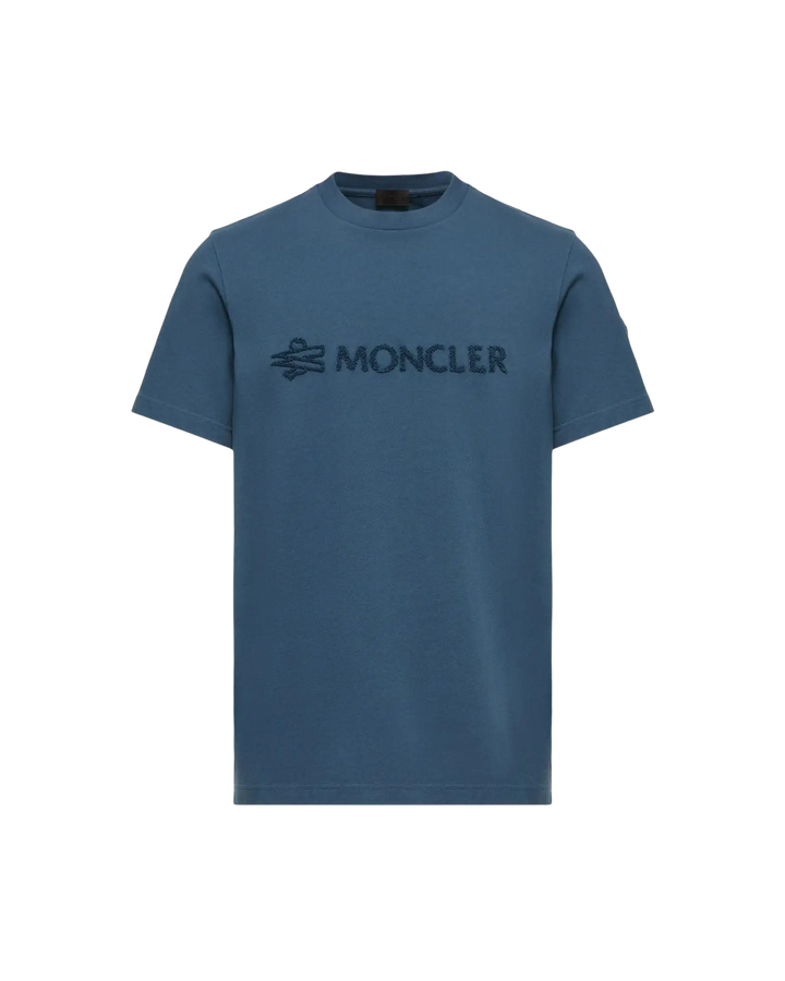 MONCLER – T-shirt en coton à logo Bleu encre