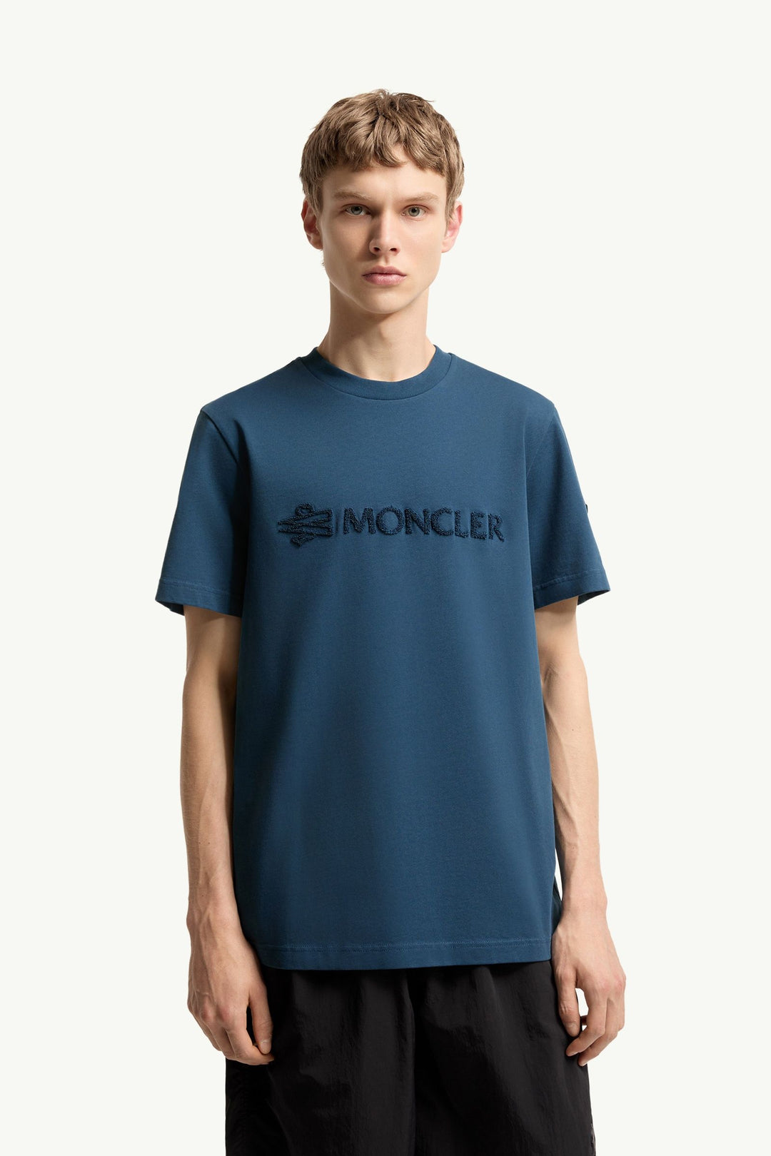 MONCLER – T-shirt en coton à logo Bleu encre