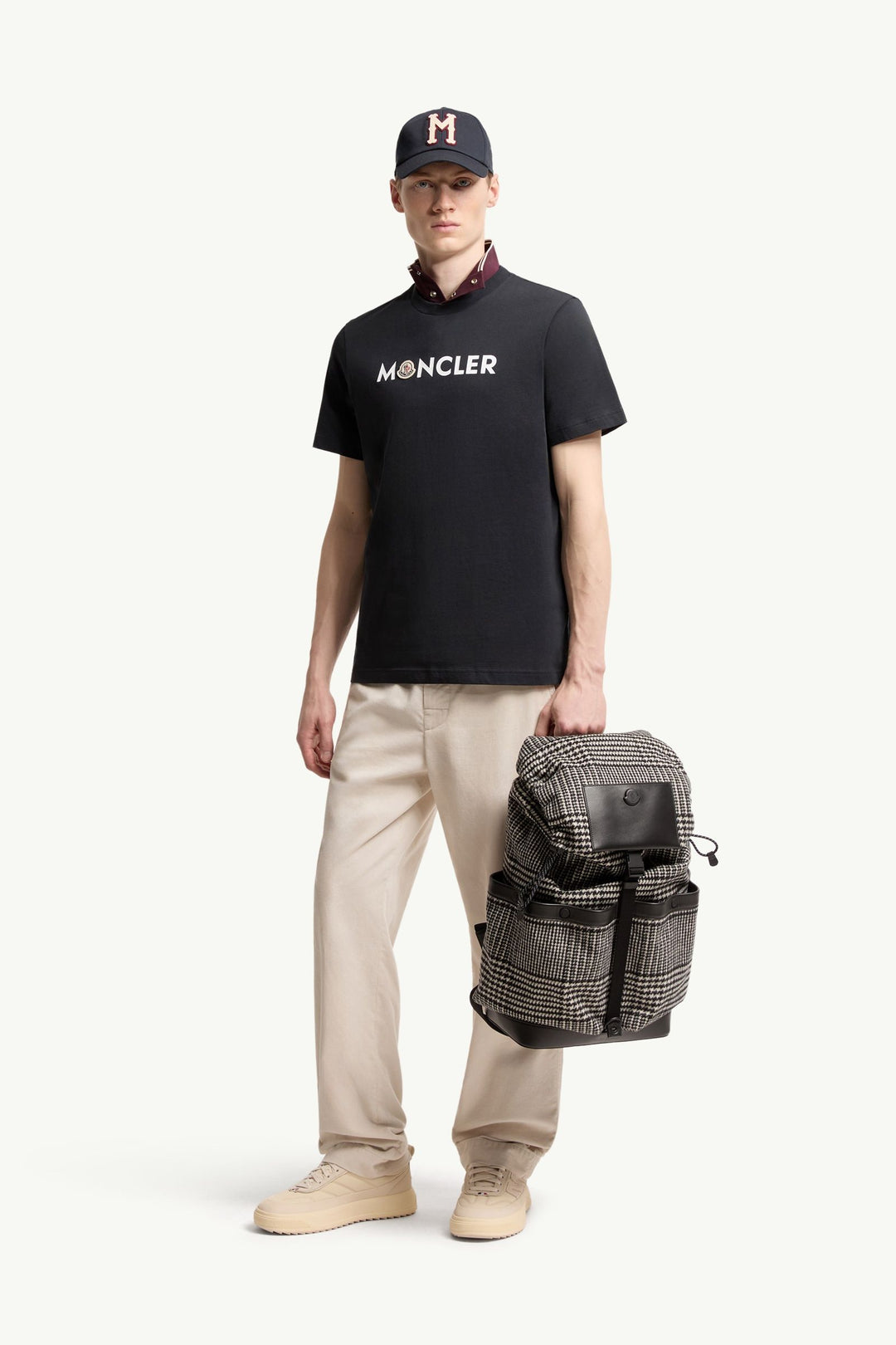 MONCLER – T-shirt en coton à logo Bleu marine