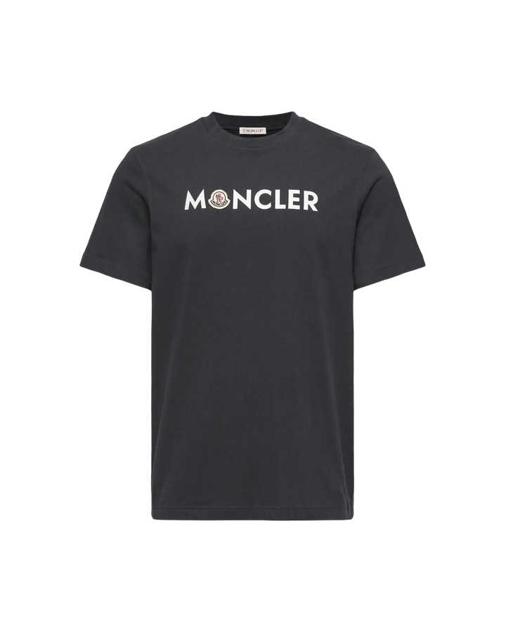 MONCLER – T-shirt en coton à logo Bleu marine