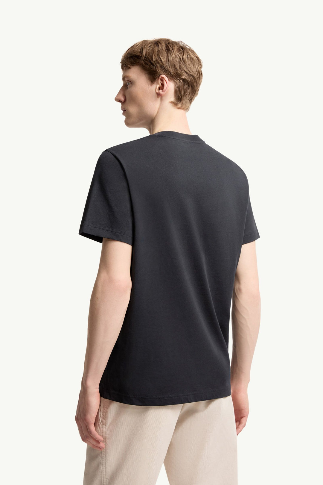 MONCLER – T-shirt en coton à logo Bleu marine