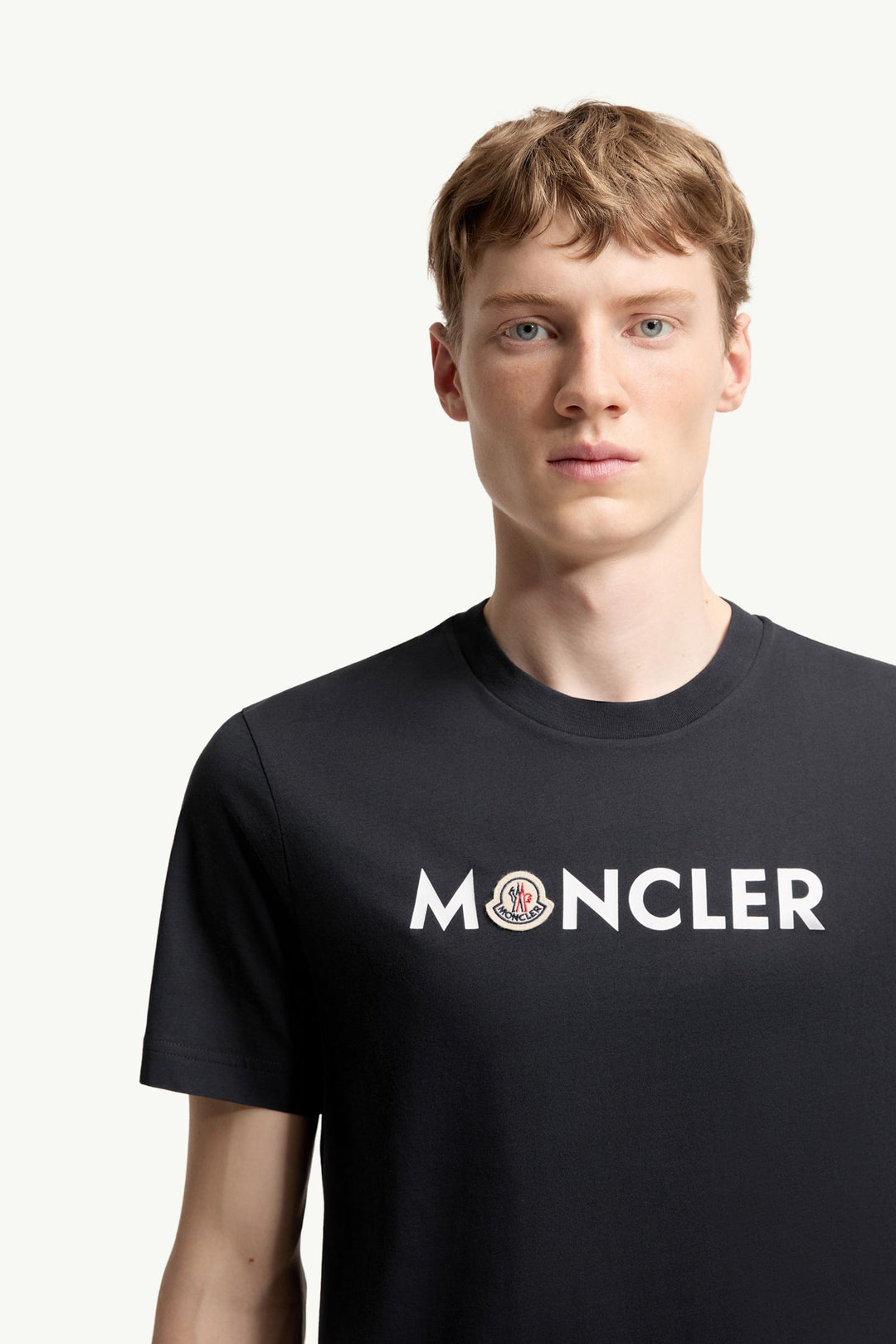 MONCLER – T-shirt en coton à logo Bleu marine