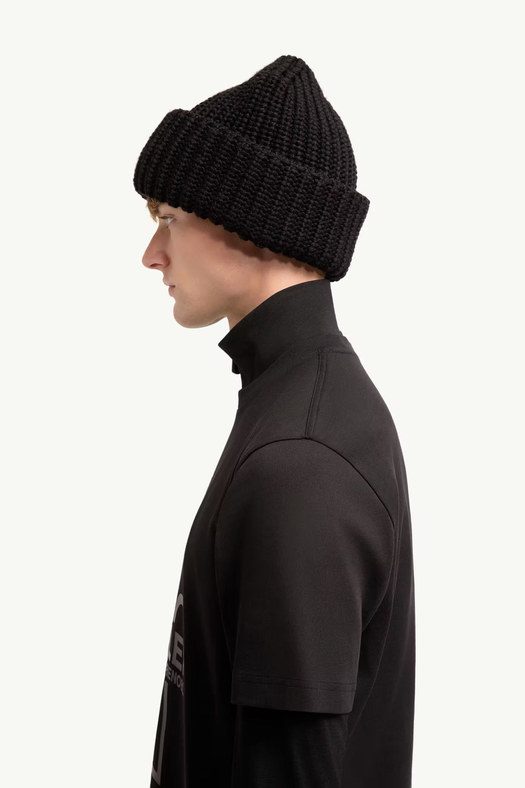 MONCLER - T-shirt en coton à logo Noir