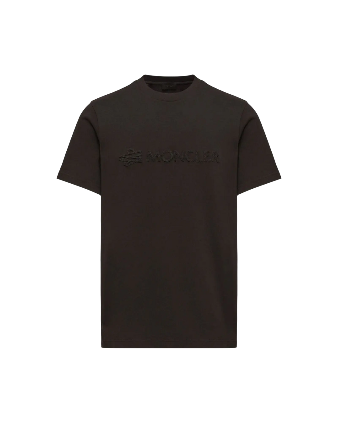 MONCLER – T-shirt en coton à logo Noir