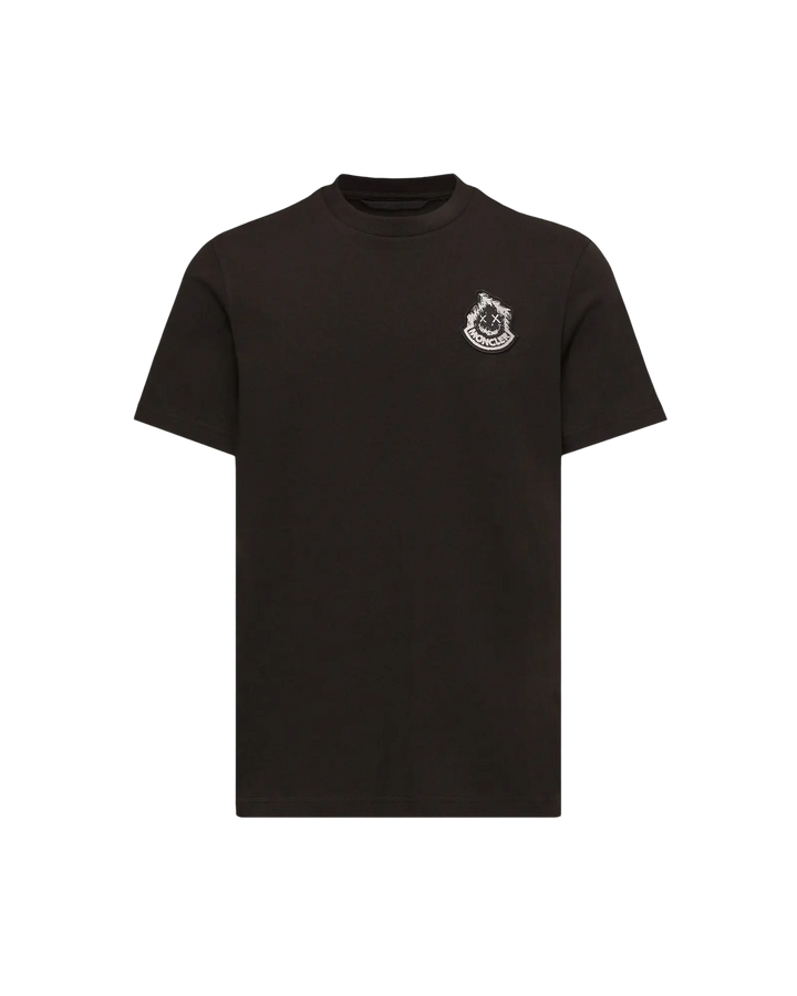 MONCLER – T-shirt en coton à logo Noir
