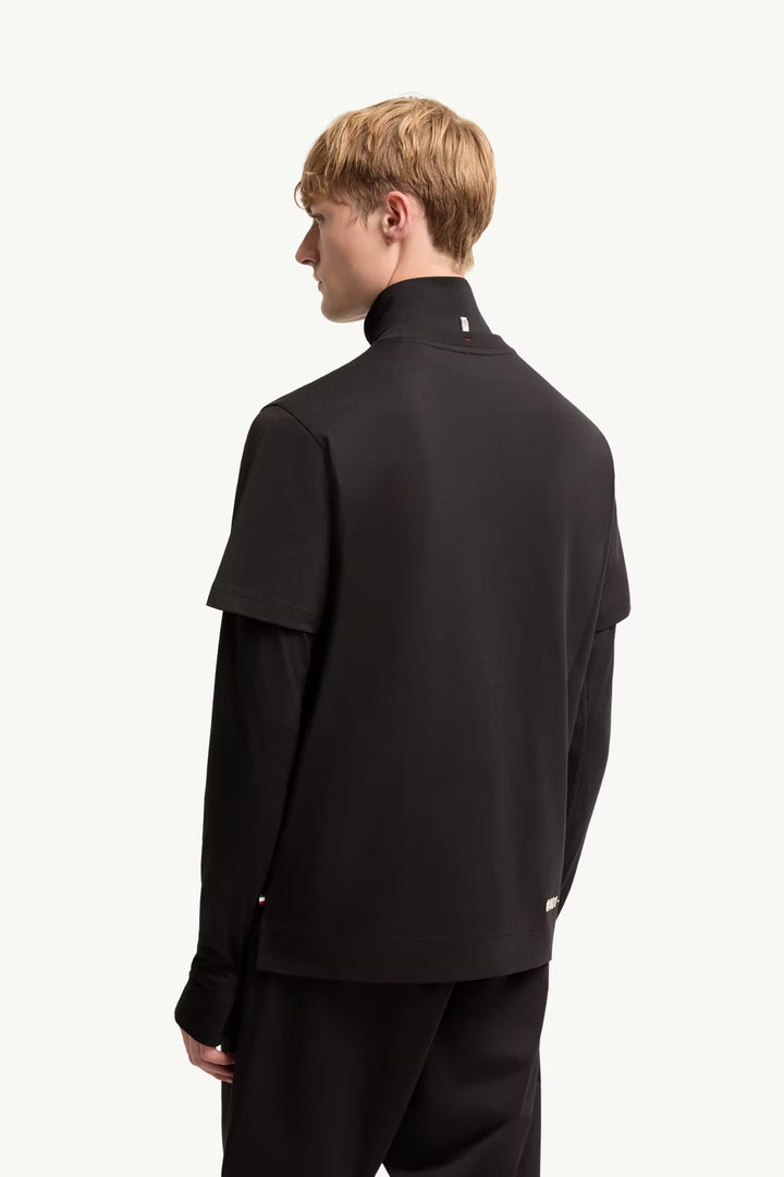 MONCLER - T-shirt en coton à logo Noir