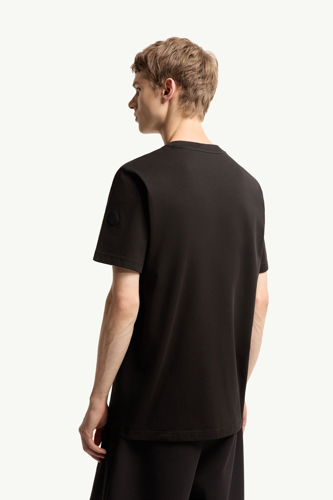 MONCLER – T-shirt en coton à logo Noir