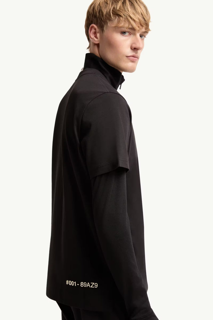 MONCLER - T-shirt en coton à logo Noir