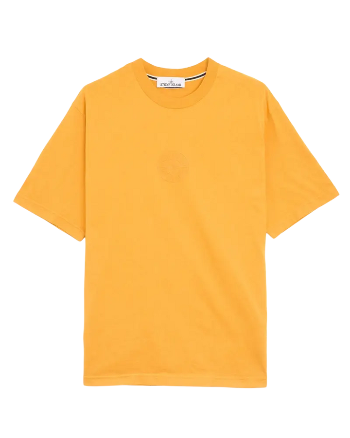 STONE ISLAND - T-shirt Logo en Coton Orange corail