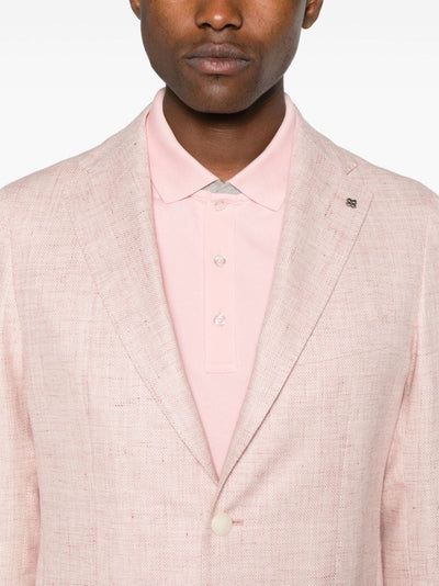 Tagliatore - Blazer boutonné pink à détail de broche - Lothaire