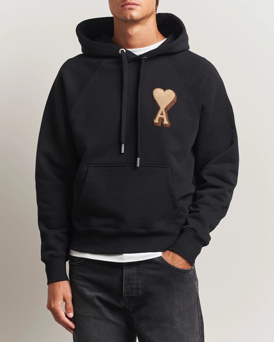 AMI - Sweatshirt Noir Ami de Cœur en Coton