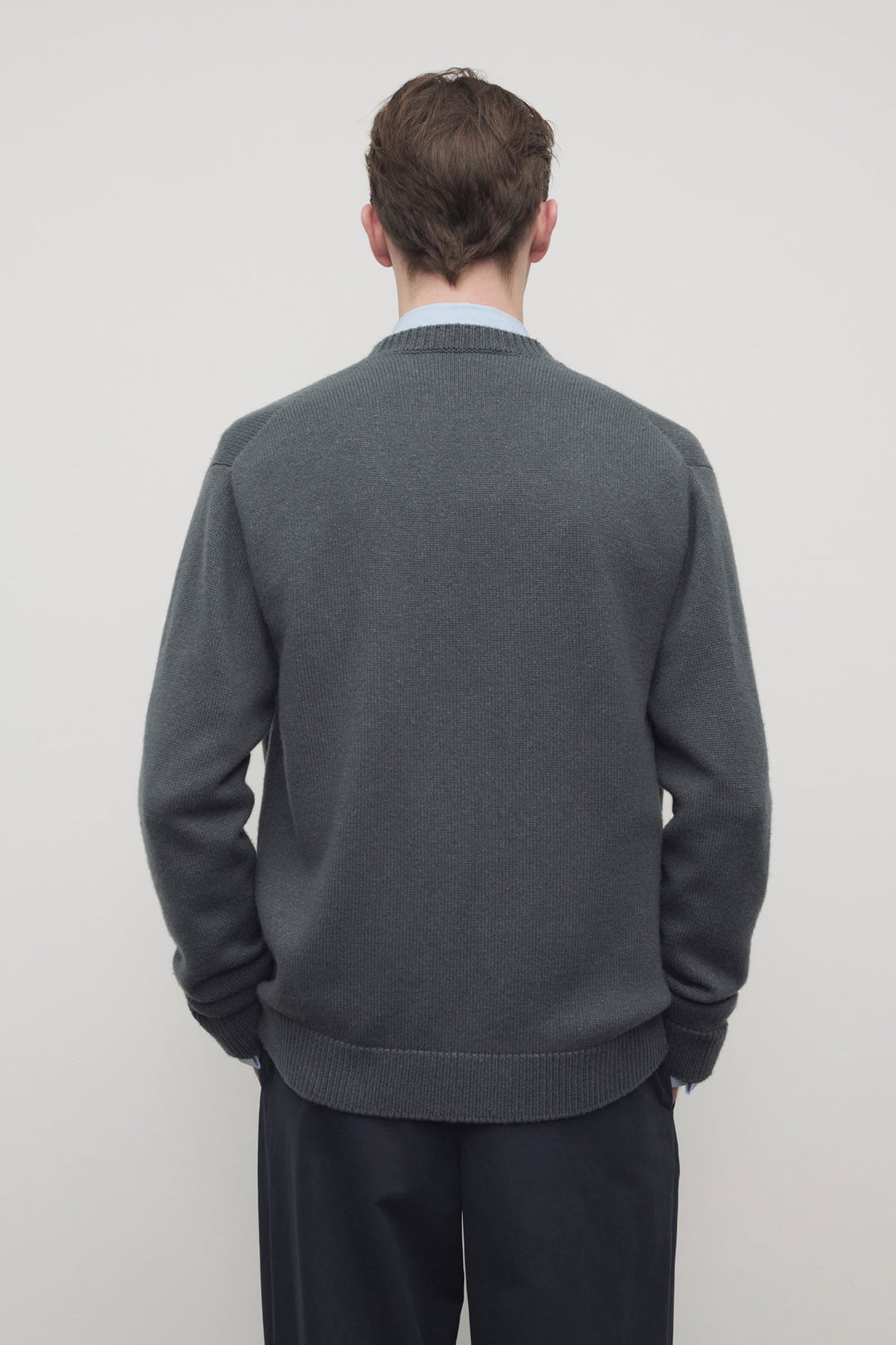 THE ROW - Cardigan Dine en Cachemire et Lin Gris acier - Lothaire
