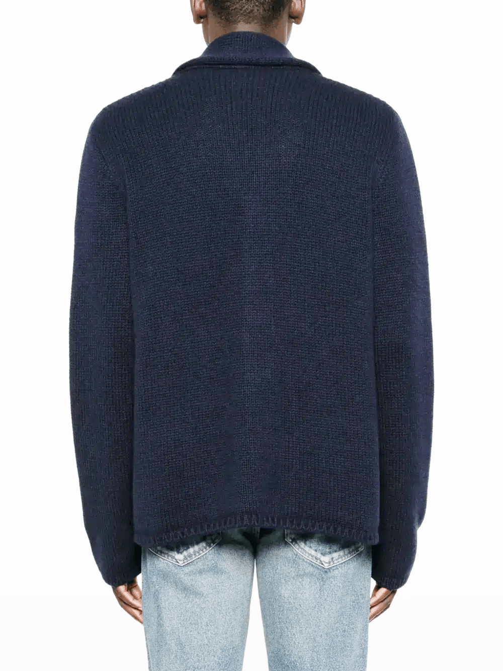 THE ROW - Cardigan DOR en maille gaufrée et col châle Bleu marine - Lothaire