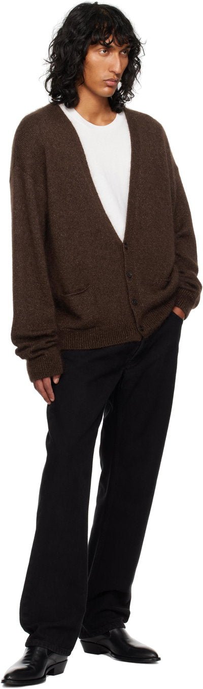 THE ROW - Cardigan Howser en Soie et Mohair Marron Chiné - Lothaire