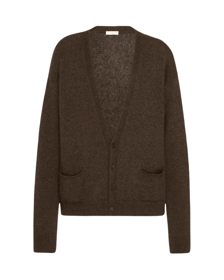 THE ROW - Cardigan Howser en Soie et Mohair Marron Chiné - Lothaire