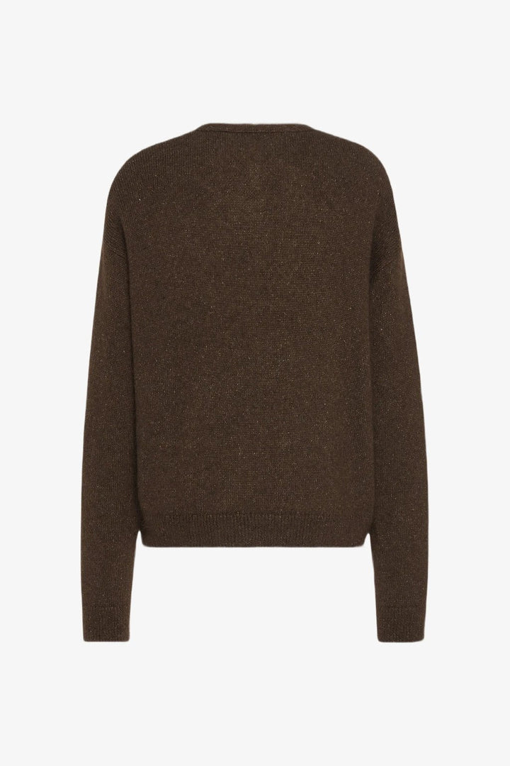 THE ROW - Cardigan Howser en Soie et Mohair Marron Chiné - Lothaire