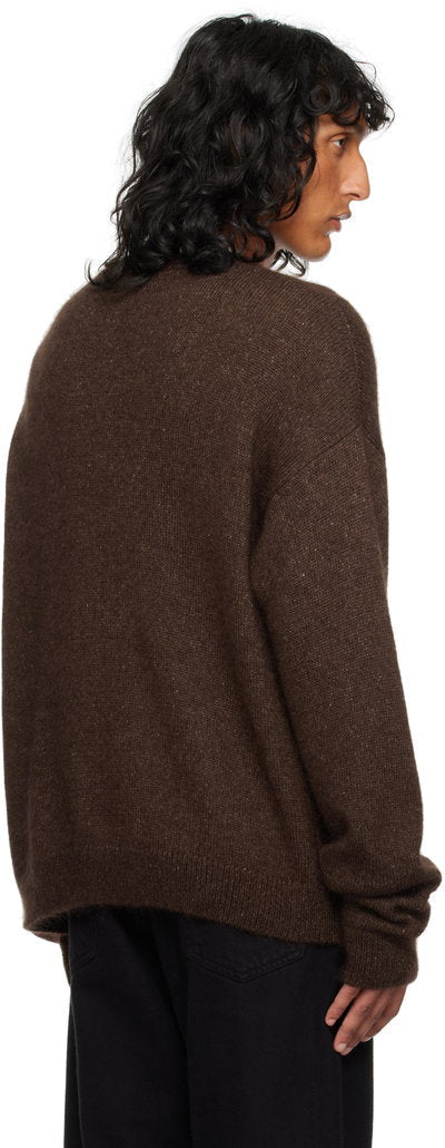 THE ROW - Cardigan Howser en Soie et Mohair Marron Chiné - Lothaire