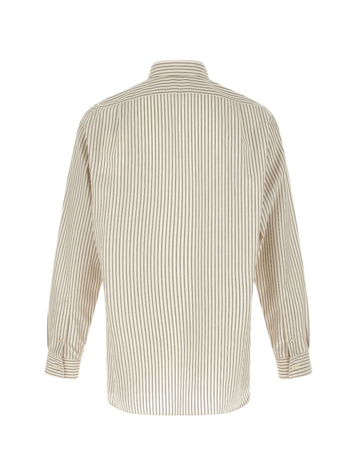 THE ROW - Chemise Kardiff en coton à rayures Beige clair et Noir - Lothaire