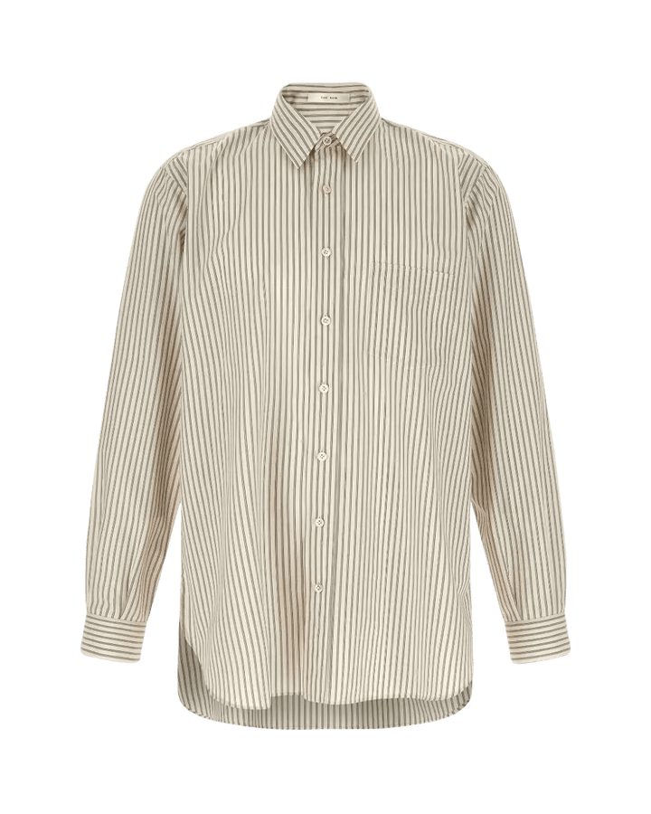 THE ROW - Chemise Kardiff en coton à rayures Beige clair et Noir - Lothaire