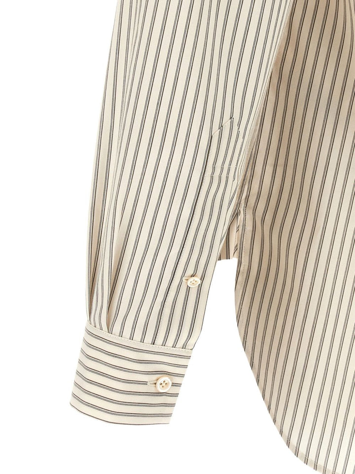 THE ROW - Chemise Kardiff en coton à rayures Beige clair et Noir - Lothaire