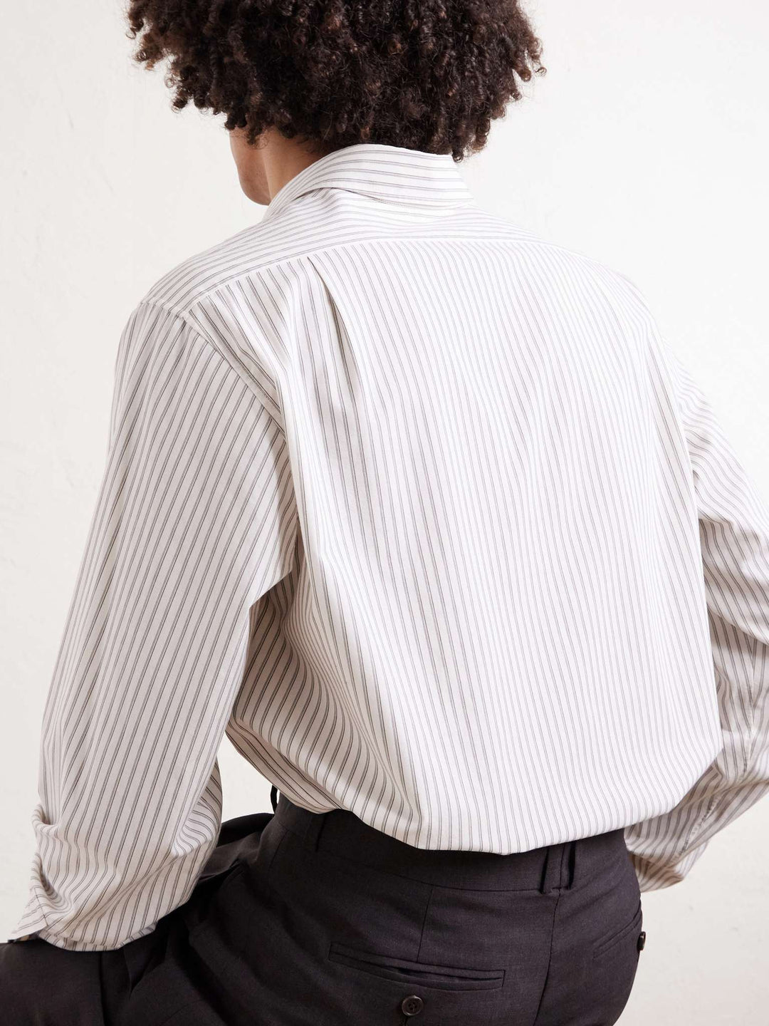 THE ROW - Chemise Kardiff en coton à rayures Beige clair et Noir - Lothaire